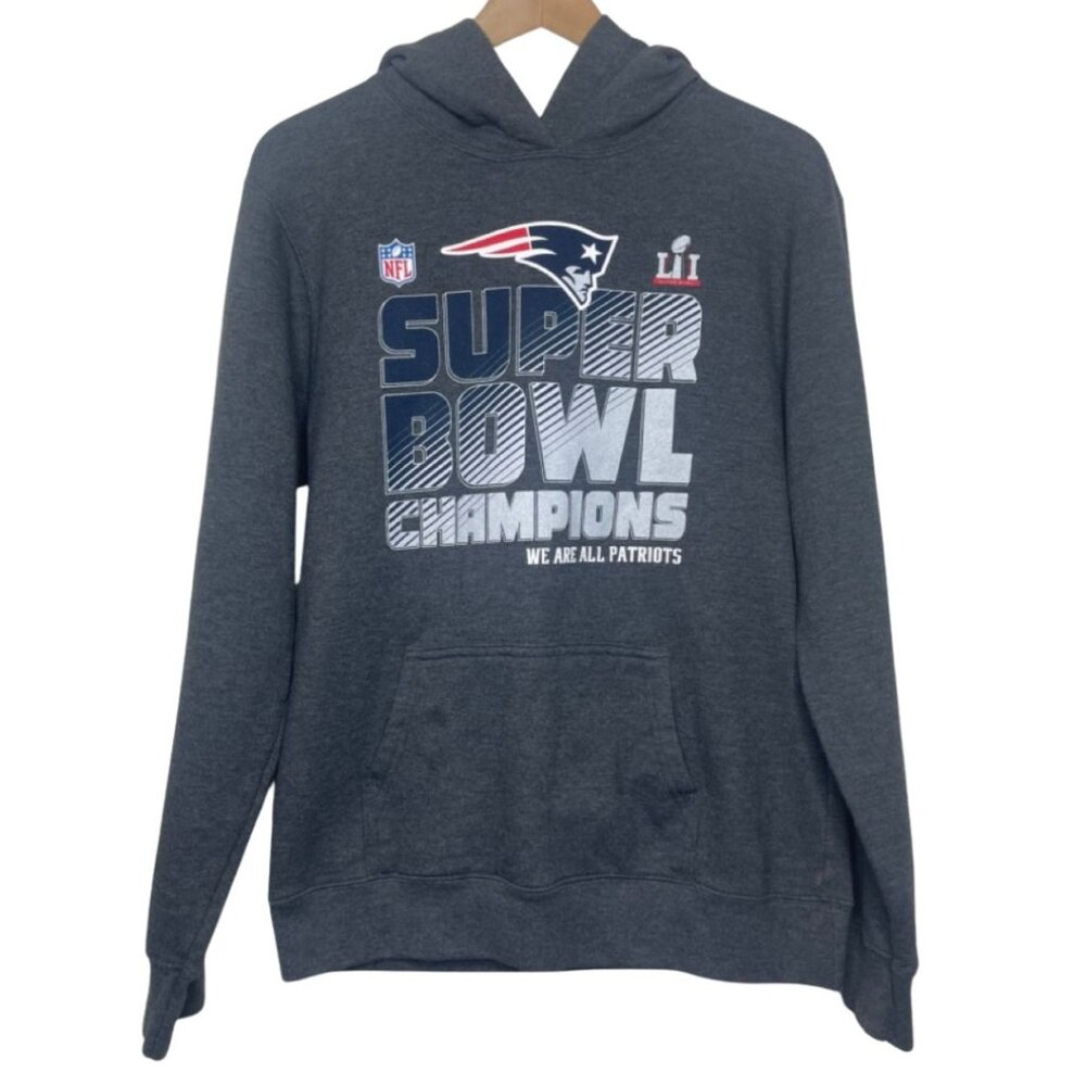 NFL PRO LINE | Unisex Gray Superbowl 52 New England Patriots Hoodie | Size XL